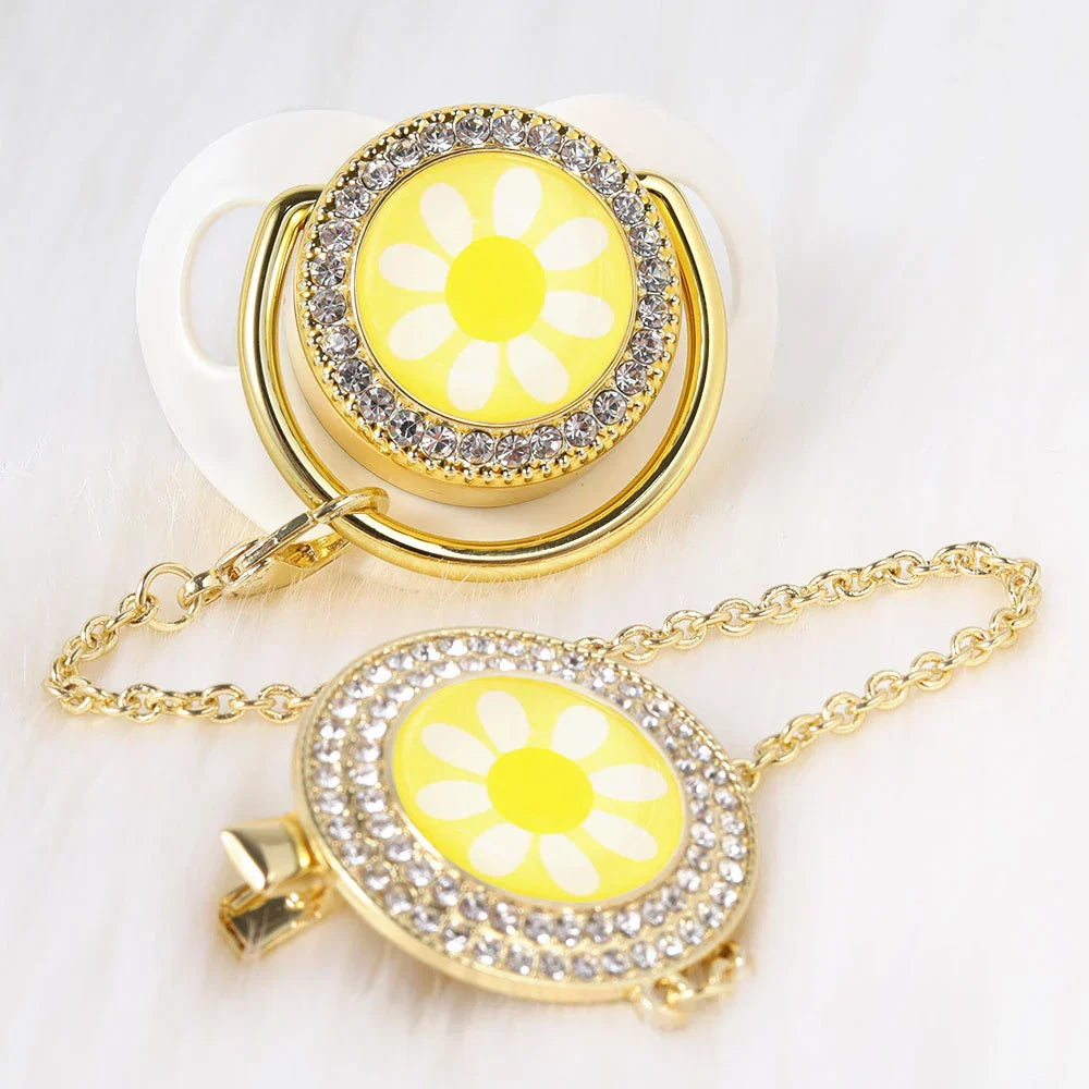 Gold Pacifier Baby Pacifier Clip Personalized BPA Free