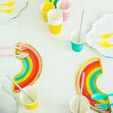 44pcs/set Rainbow and Cloud Disposable Tableware Plate Cup