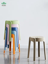 Plastic Stool Thickened Household Stackable Dining Table Bench