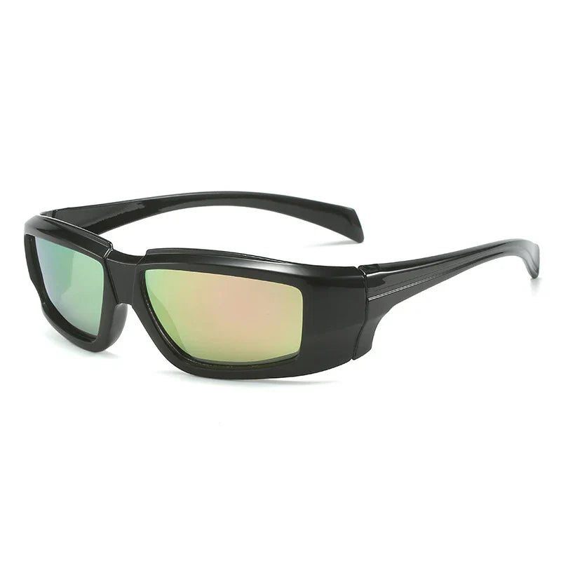 Punk Y2K Silver Rectangle Sport Sunglasses Men Women