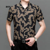 Summer Shirts for Men Short Sleeve Striped Vintage