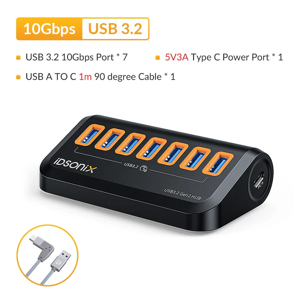 iDsonix USB Splitter USB 3.2 Hub 10Gbps Type