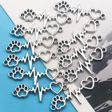 102030pcs Antique Silvery Color Charms Dog Claw Love