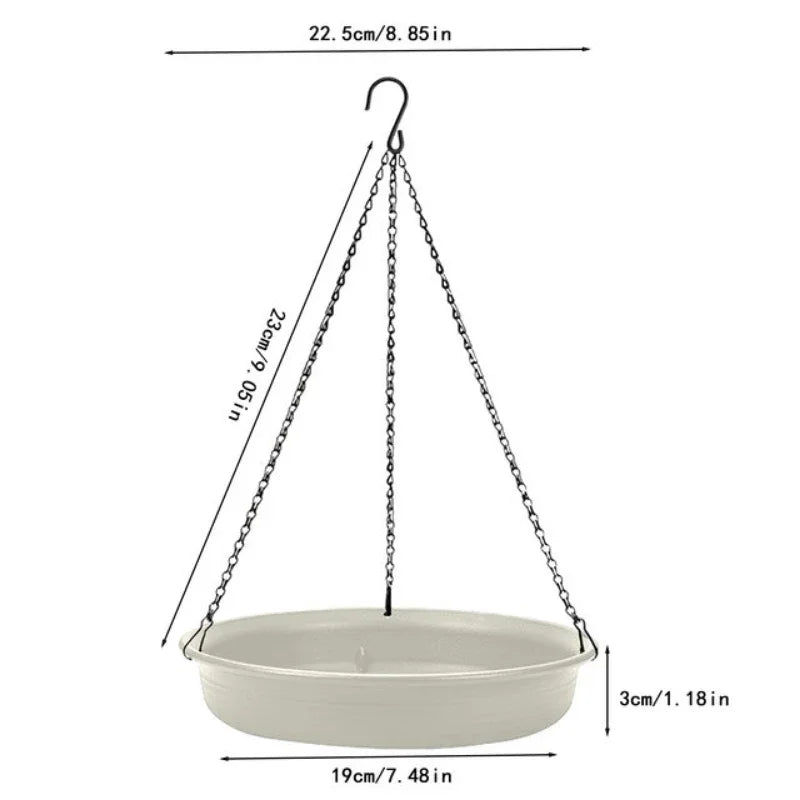 Hanging Bird Feeder Outdoor Bath Tray Plastic Bird