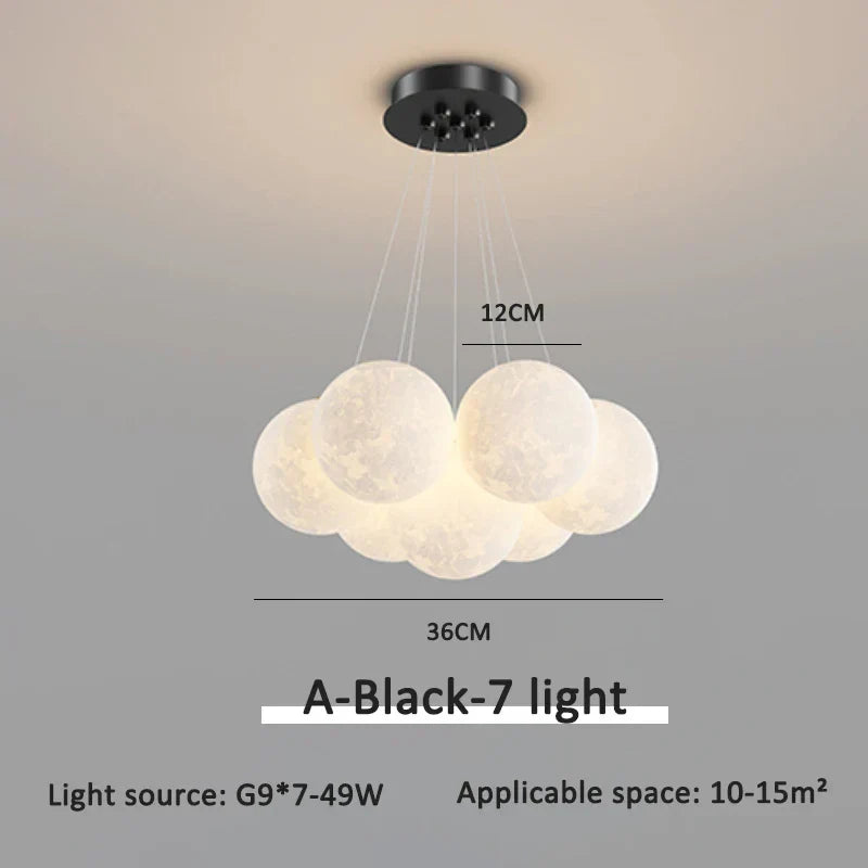 Modern 3D Moon Bubble Chandeliers Children's Room Decor