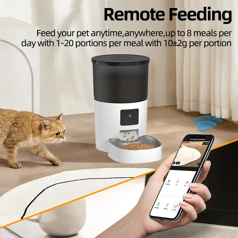 ROJECO Automatic Cat Feeder With Camera Video Cat