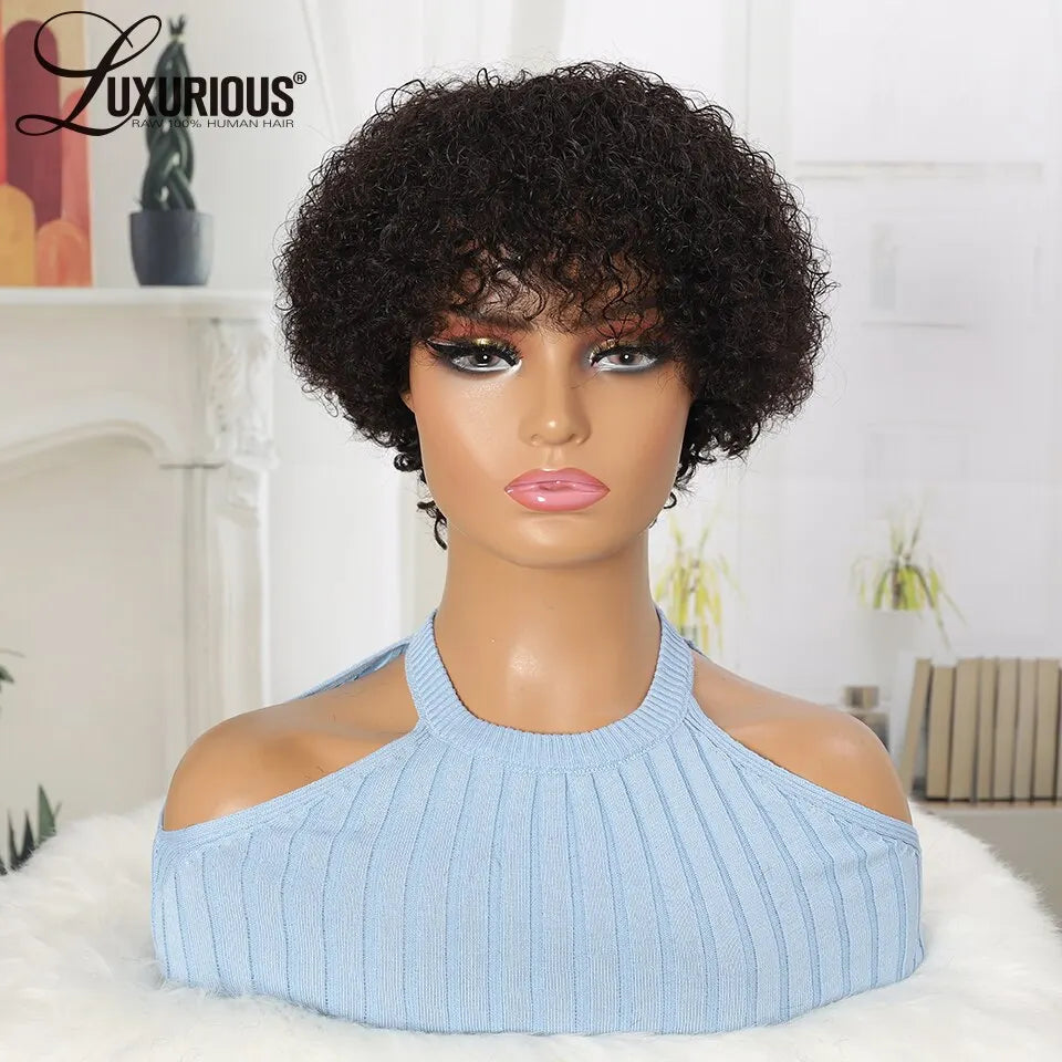 Short Bob Glueless Wig Human Hair Ready To