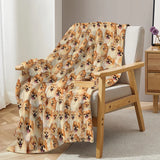 Pomeranian Throw Blanket Fuzzy Dog Blanket for Kids