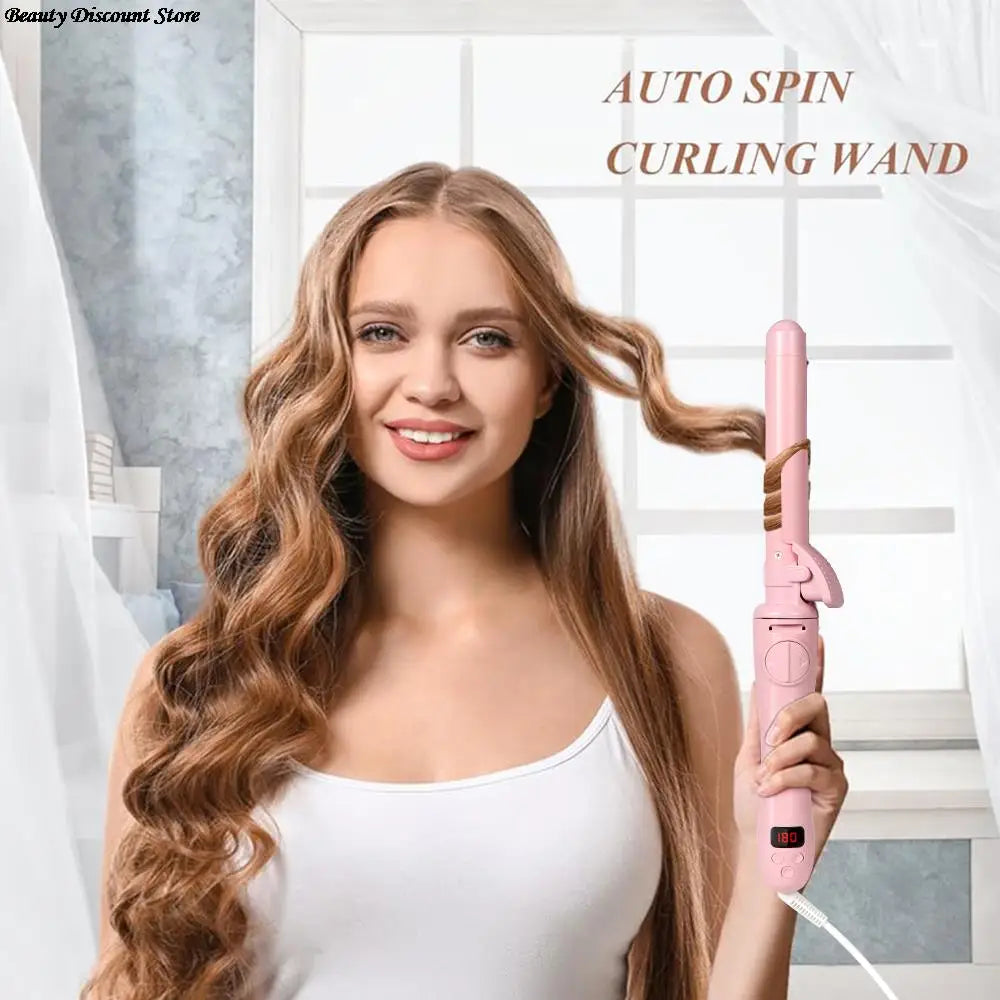 1inch rotating curling iron LCD Ceramic Barrel Automatic