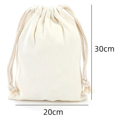 Canvas Bag Cotton Drawstring Drawstring Pocket Shopping Cotton Bag School Gym Travel Dustproof Handbag Blank girdle storage bag