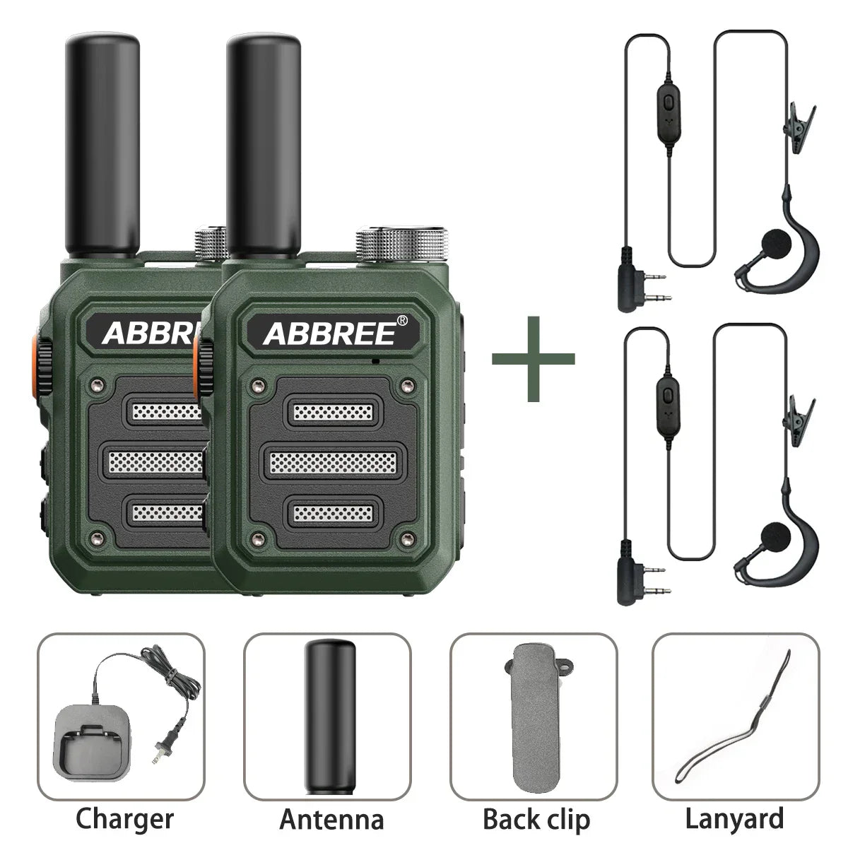 2PCS ABBREE AR-63 Mini Walkie talkie Wireless Copy