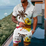 Summer Brand Tracksuit Solid Color Male Shorts Suit