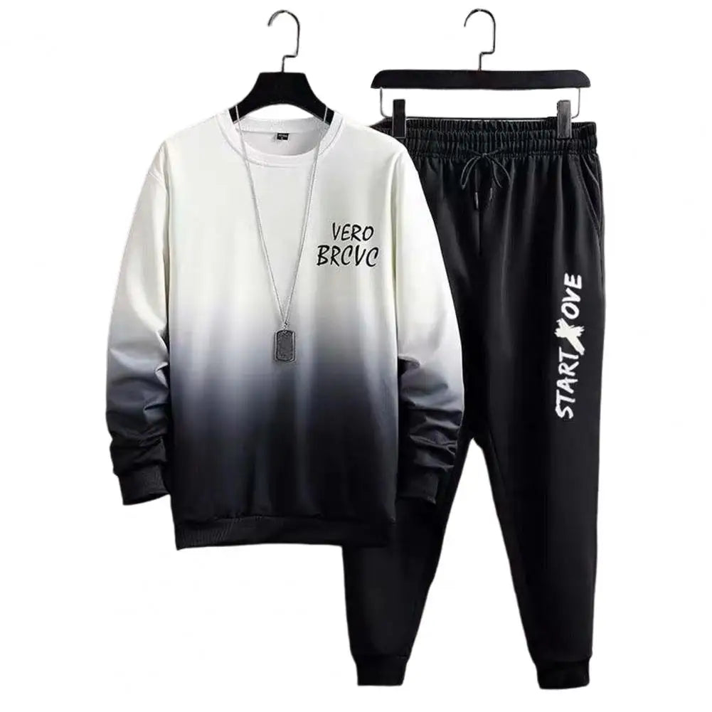 Men Suit with Long Sleeve Top Men Two-piece