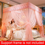 Embroidery Lace Pleated Mosquito Net for Bed Square
