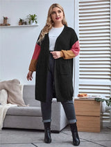 Plus Size Autumn Winter Midi Knitted Cardigan Women