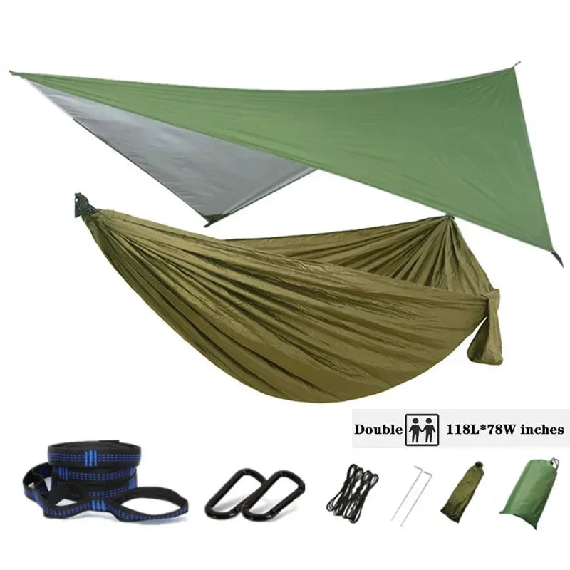 Oversized Double 118inx79in Hammock with Tree Straps and