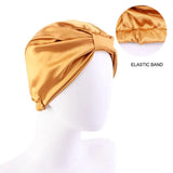 Women Stretch Silk Imitation Nightcap Fashion Color Contrast