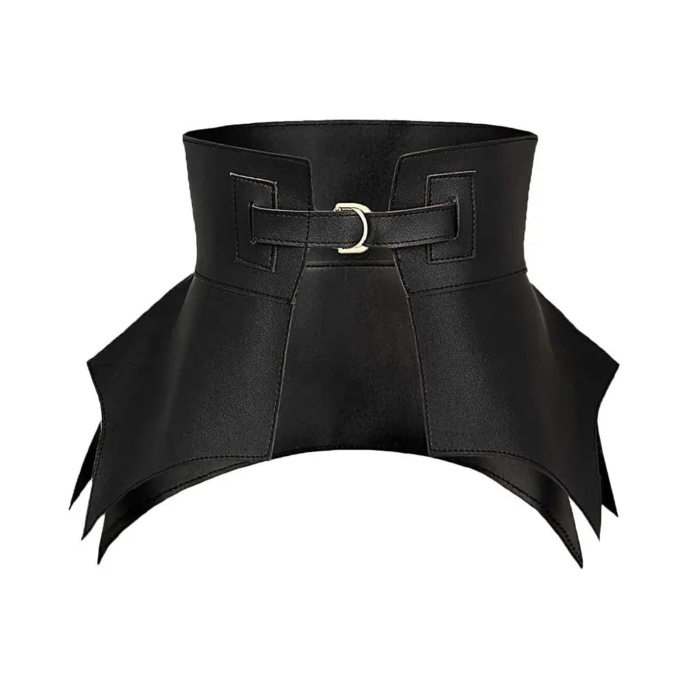 1PC Irregular Pu Leather Belts Long Wide Punk