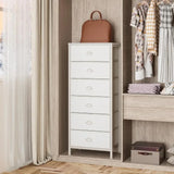 Furnulem White Dresser, Tall Storage Tower Standing Organizer