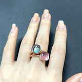 2PcsSet Pomellato Ring Stacked Mix Color Crystal Ring