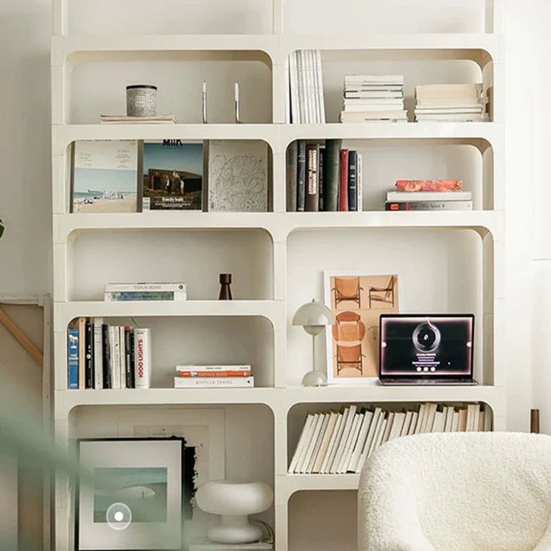 White Modern Bookshelf Bedroom Minimalist Items Unique Office