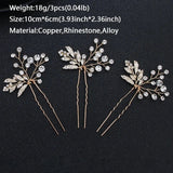 Bride Hairpins Wedding Hair Accessories Trendy Crystal U-shaped