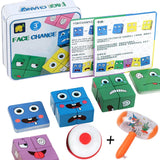 Wooden Face Changing Cube Toys Building Blocks Cartoon