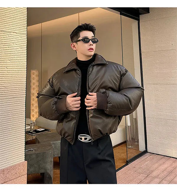 Y2K Short Down Jacket Retro Aviator Jacket short