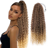 Long Curly Ponytail 80CM Synthetic Drawstring Ponytail Extensions