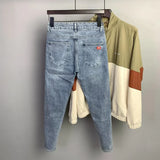 Fashion Designer Men Jeans Retro Stretch Slim Fit