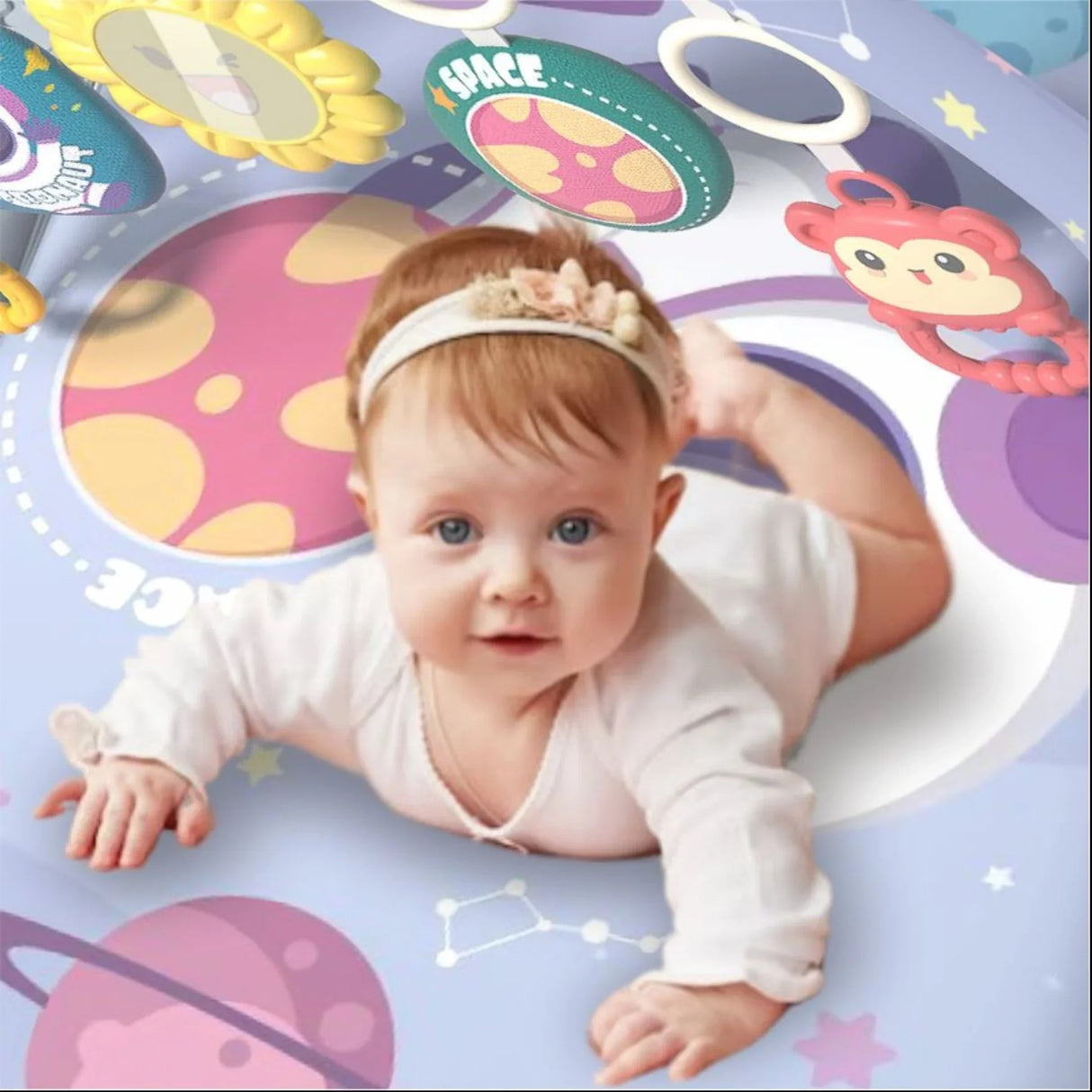 Baby Playmat Play Piano Gym with Musical Toy Lights Learning Content for Newborn to Toddler（Accessories Color Random）