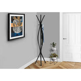 Sleek Black 72" Contemporary Metal Coat Rack