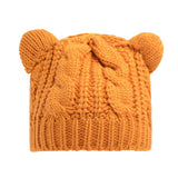 Solid Color Warm Cat Ear Knitted Hats Crochet