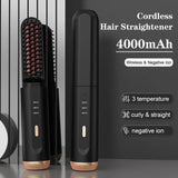 Cordless Beard Straightener for Men Hair Straightener Brush