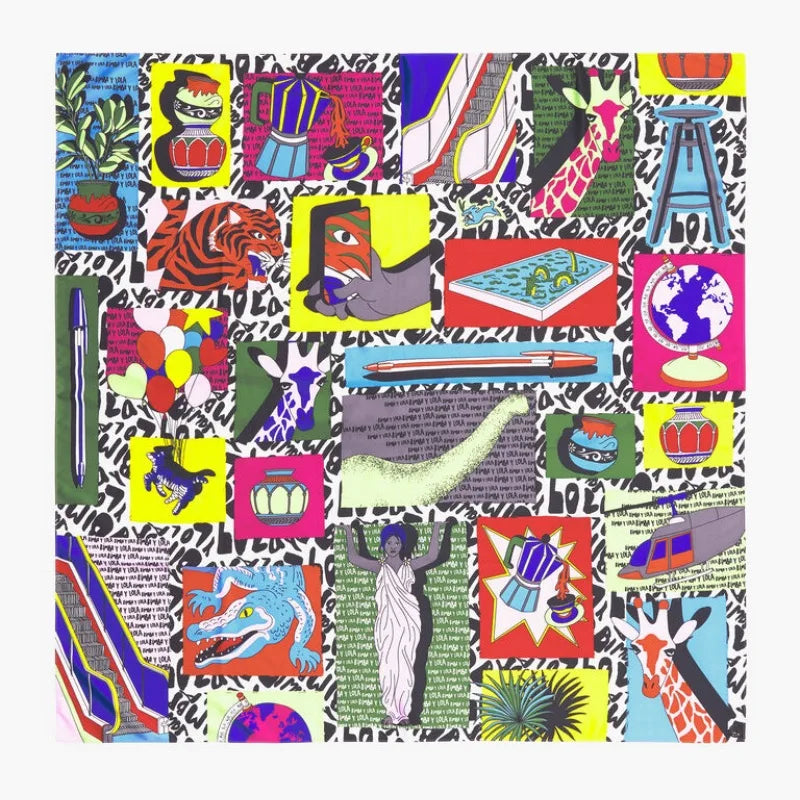 Spanish style printed large square scarf 100cm*100cm