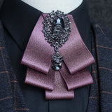 Men's Bow Tie Rhinestone Ribbon British Business Banquet