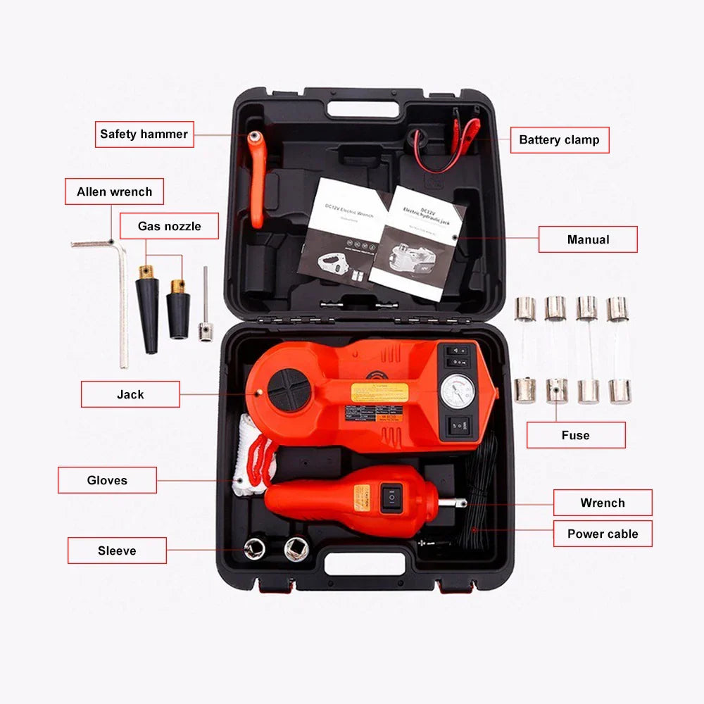 1 Set DC 12V 5Ton Car Jack Lifting