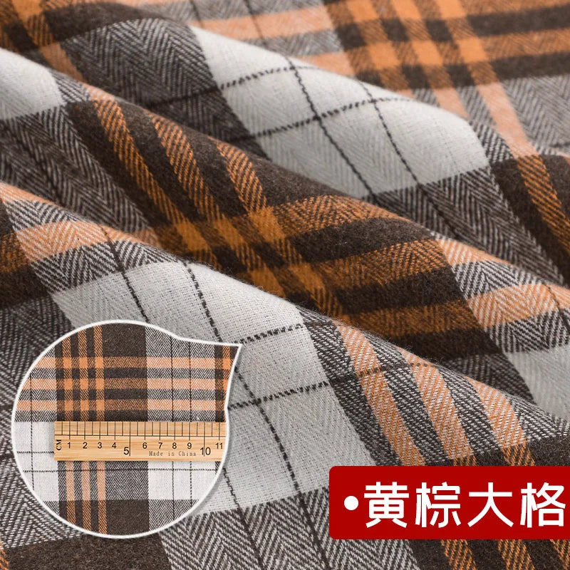 Yarn Dyed Soft Thickening Grinding Wool Plaid Fabric