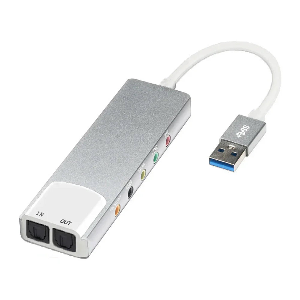 USB Sound Card Aluminium Alloy External Audio Converter