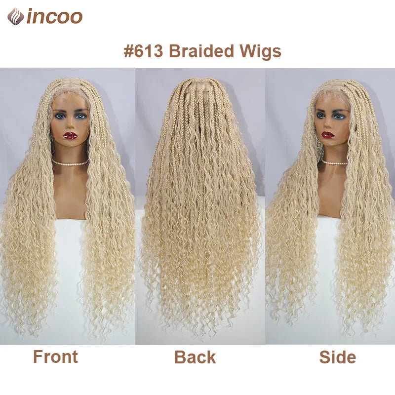 Long 32 Boho Braided Full Lace Front Wigs