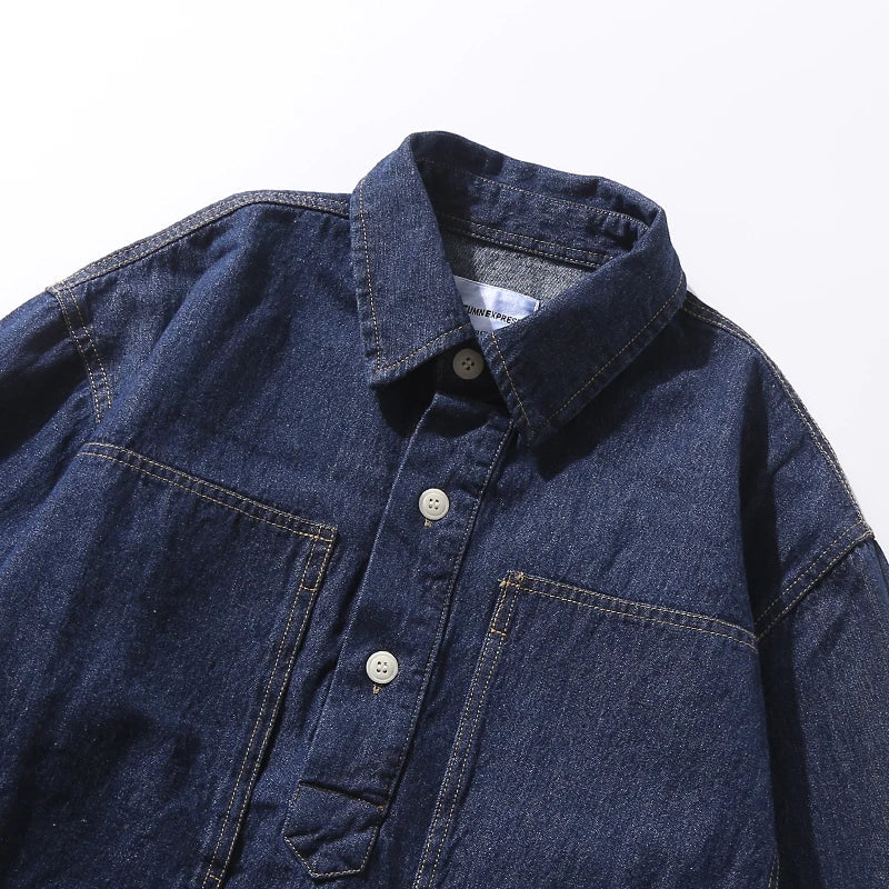 Men Streetwear Vintage Fashion Loose Casual Long Sleeve