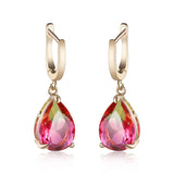 Exquisite Women Gold Plated Red Dangle Earrings for