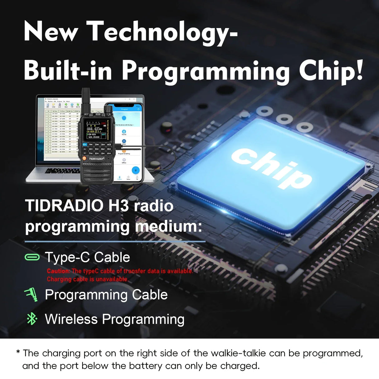 TIDRADIO H3 Walkie Talkie Phone APP Wireless Programming