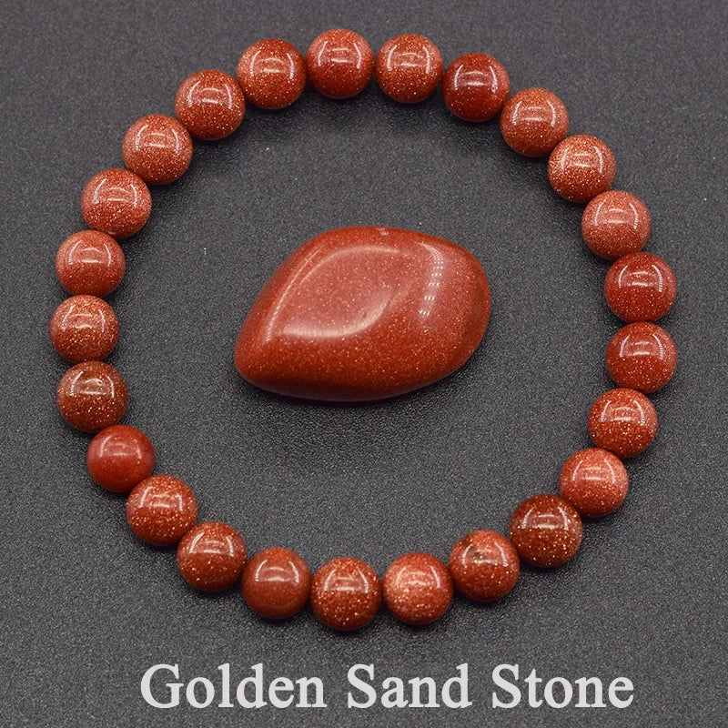 Real Natural Labradorite Stone Bead Bracelet Men Women