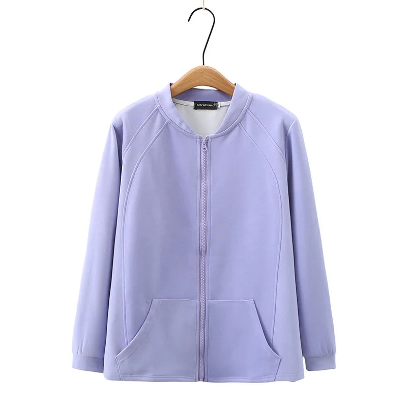 Womens Plus Size Zipper Jacket Autumn Casual Clothing
