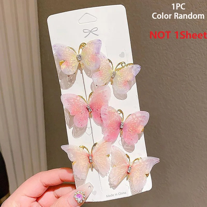 1pc Random Colorful Butterfly Hairpins Girl Hair Clips