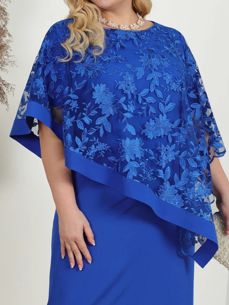 Plus Size Women Dresses 2023 Summer Embroidery Floral