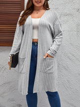 Plus Size Spring Autumn Midi Knitted Cardigan Women