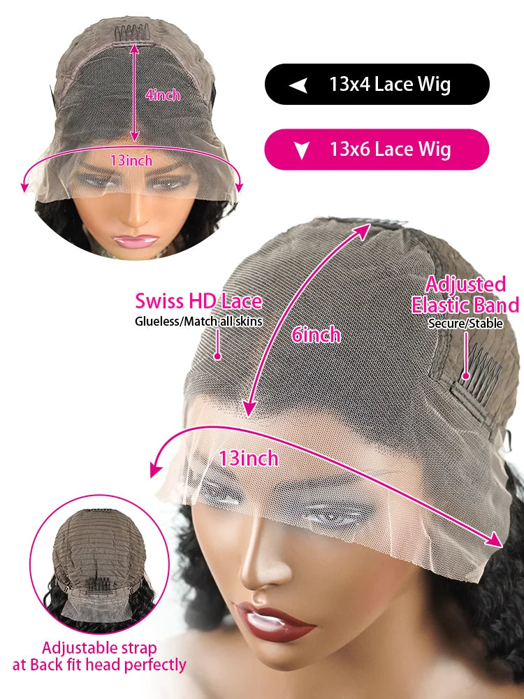 Transparent 13x4 13x6 HD Straight Lace Front Human
