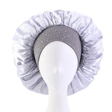 New Women Rhinestone Satin Silky Bonnet Elastic Band